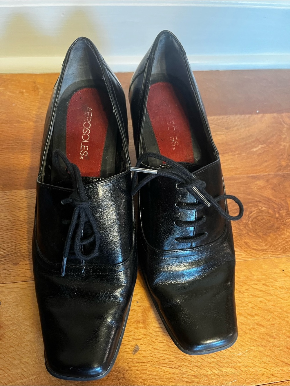 Shoe Source Black Lace-Up Heels